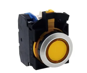 CW4L-M1E10Q4Y Nupp lambiga artiklikood: IDE_213684, nimetus: CW4L-M1E10Q4Y Nupp lambiga, kirjeldus: Surunupp lambiga, tagastuv, madal, kollane, 1xNO, 24 AC/DC