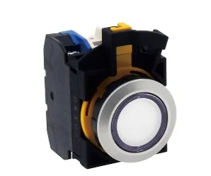 CW4L-M1E10QM4PW Nupp lambiga artiklikood: IDE_213994, nimetus: CW4L-M1E10QM4PW Nupp lambiga, kirjeldus: Surunupp lambiga, tagastuv, madal, valge, 1xNO, 230 VAC