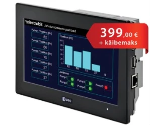 FT2J-7U22SAF-B Paneel PLC artiklikood: IDE_990032, nimetus: FT2J-7U22SAF-B Paneel PLC, kirjeldus: Puutetundlik ekraan koos kontrolleriga
Graafiline PCAP TFT ekraan 7´´, värviline, 800x480
16 binaarsisendit, nendest võib konfigureeritud 4 analoogsisendit, 0-10VDC, 4-20mA,12bit
6 transistorväljundit (PNP, max. 0,5A), 2 analoogväljundid 0-10VDC, 4-20mA,12bit
2xUSB 2.0 (tüüp A), RS232, RS422/485, 24VDC, 3-17W, töötemperatuur -20...+55C
Ethernet 10/100 MBit, kaugjuurdepääs, FTP, MQTT, e-post, mobiilirakendus ja kohandatud veebileht