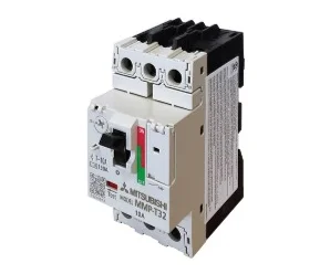 MMP-T32LF 10A artiklikood: ME_288436, nimetus: MMP-T32LF 10A, kirjeldus: Mootorikaitselüliti, 10 A, 3 poolust
Lahutusvõime 100 kA (pingel 415V)
4,0 kW, Ir=7,0 ~ 10,0A