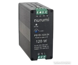 PS1D-120-24 Toiteplokk 24 VDC 5,0 A artiklikood: NU_2524004, nimetus: PS1D-120-24 Toiteplokk 24 VDC 5,0 A, kirjeldus: Nurumi toiteplokk 24 VDC, 120 W, 5,0 A
85–264 VAC