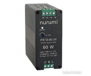 PS1D-60-24 Toiteplokk 24 VDC 2,5A artiklikood: NU_2524003, nimetus: PS1D-60-24 Toiteplokk 24 VDC 2,5A, kirjeldus: Nurumi toiteplokk 24 VDC, 60 W, 2,5A
85–264 VAC
