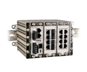 RFI-119-F4G-T7G artiklikood: WEST_3641-4305, nimetus: RFI-119-F4G-T7G, kirjeldus: Tööstuslik 19 pordiga hallatav Ethernet Switch
8 x 10/100 Mbit/s, Ethernet TX, RJ-45
7 x 10/100/1000 Mbit/s, Gigabit Ethernet TX, RJ-45
4 x 100/1000 Mbit/s, Ethernet FX või TX, SFP (nõutav transiiver)
–40 .. +70°C, 16 .. 60 VDC