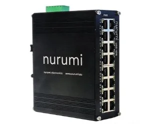 UGS-1016 artiklikood: NU_2441004, nimetus: UGS-1016, kirjeldus: Tööstuslik 16 pordiga mittehallatav Ethernet Gigabit switch
16 liidest 10/100/1000TX, Auto MDI/MDI-X
Toide: 12..48 VDC, toetab kahekordset toidet
IP31, alumiiniumkorpus, Töötemperatuur: -40..+80°C