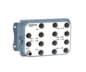 Viper-012 artiklikood: WEST_3641-0540, nimetus: Viper-012, kirjeldus: EN 50155 Unmanaged Switch
12 x 10/100 Mbit/s, Ethernet TX, M12
–40 .. +70°C, 16 .. 60 VDC